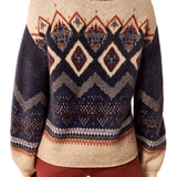 Tribal Argyle Sapphire Mock Neck Sweater