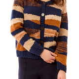 Tribal Stellar Striped Crewneck Cardigan
