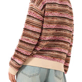 Tribal Crewneck Sweater with Contrast Rib - Nostalgia