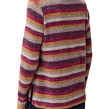 Tribal Striped Mulberry Funnel Neck Top