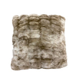 18" Brown Ribbed Vegan Fur Pillow