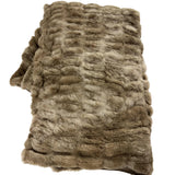 60" Brown Ribbed Vegan Fur Throw Blanket
