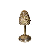 8.5" Gold Mercury Glass LED Pinecone Finial with Timer - Small