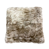 24" Brown Ribbed Vegan Fur Pillow