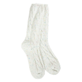 World's Softest Weekend Ragg Cable Crew Socks - Vanilla Confetti