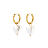 Gold Willa Heart Huggie Charm Earrings