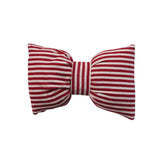 Velvet Bow Striped Pillow